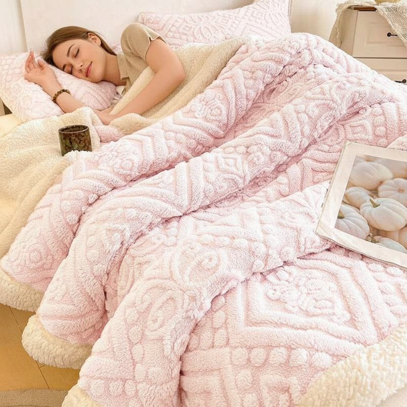 Weighted Blankets Embossed Fleece Bed | Pastel