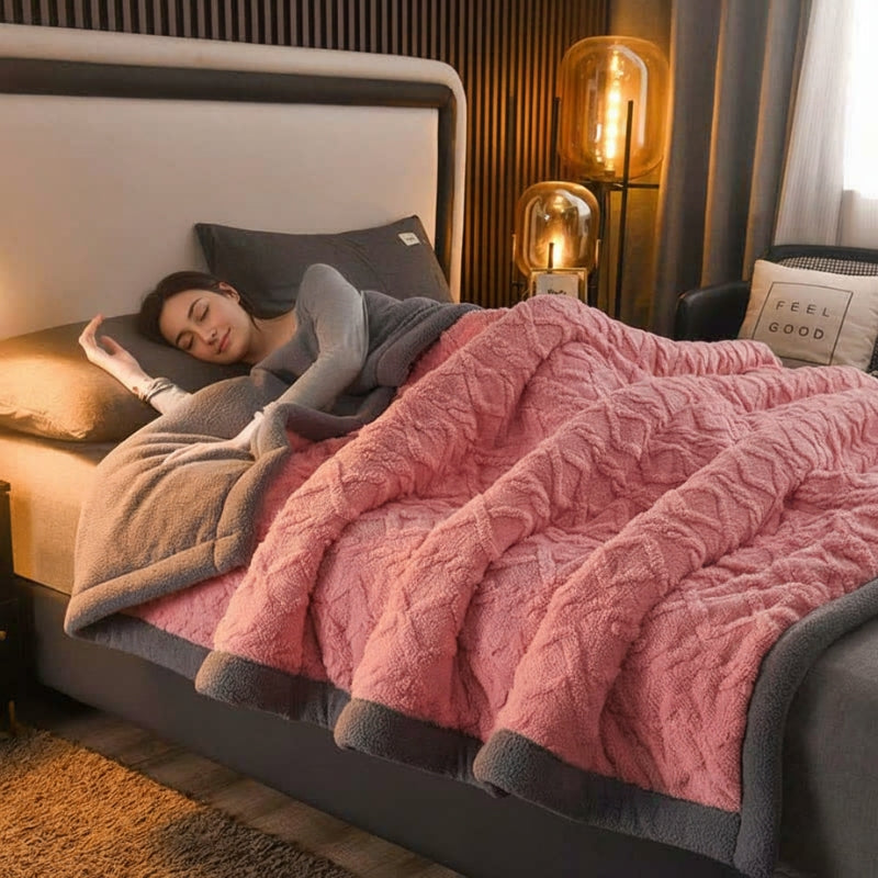 Weighted Blankets Textured Fleece Bed | Large