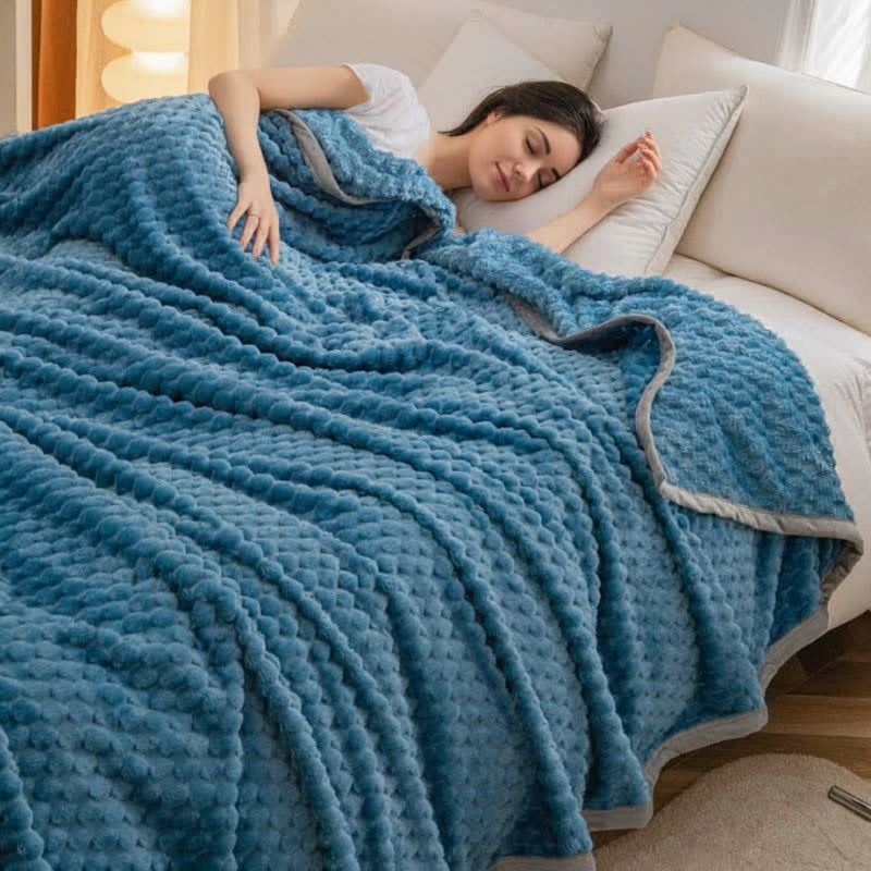 Weighted Blankets Textured Fleece Bed | Reversible