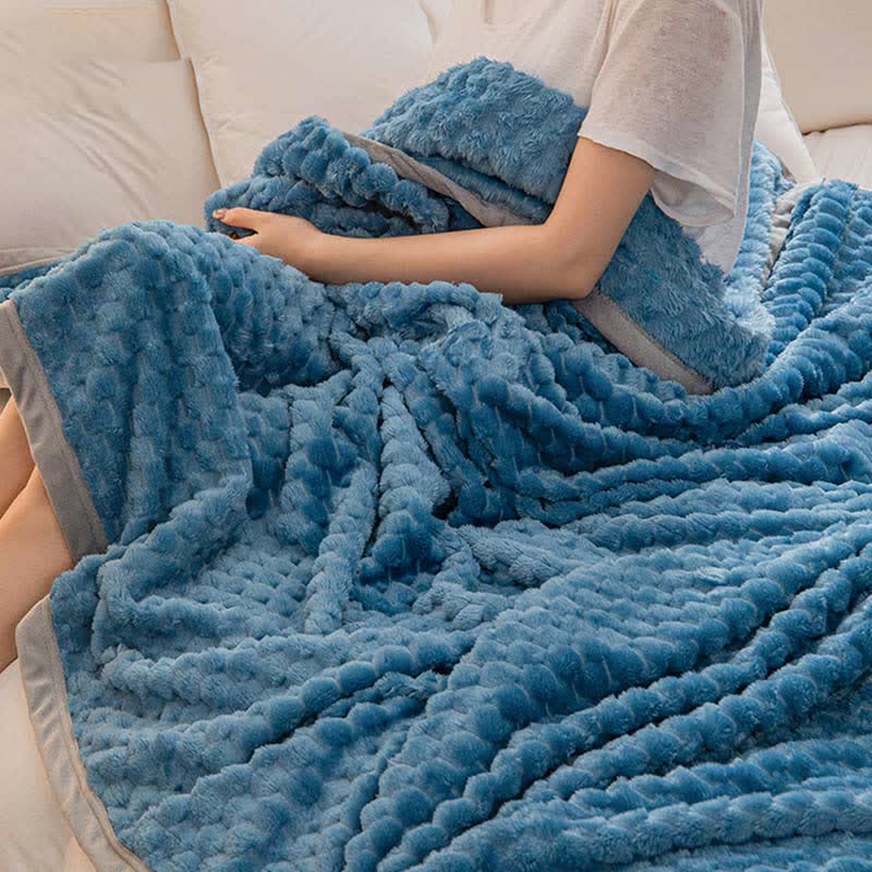 Weighted Blankets Textured Fleece Bed | Reversible