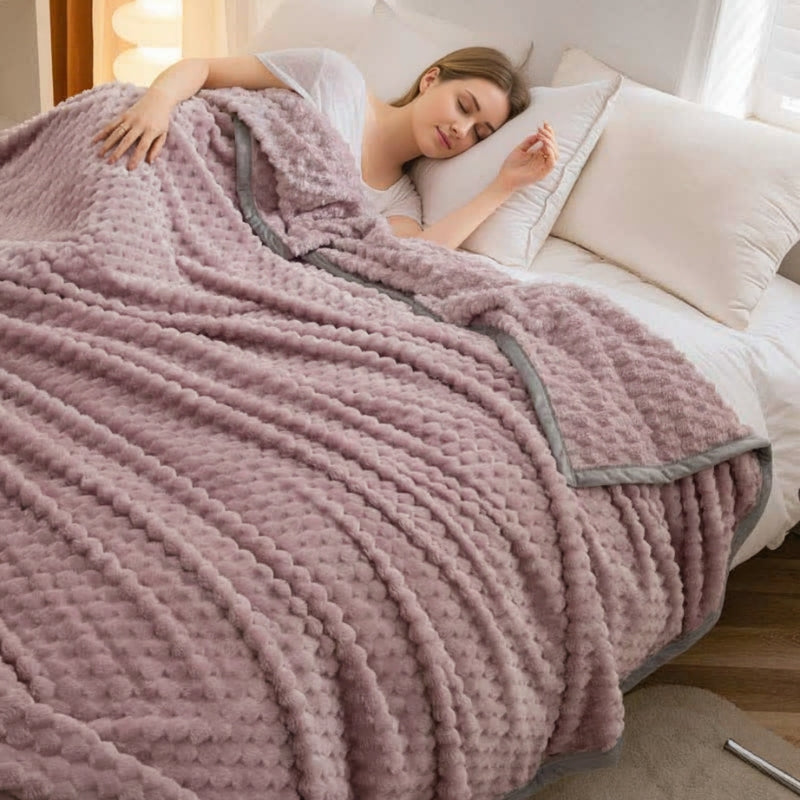 Weighted Blankets Textured Fleece Bed | Reversible