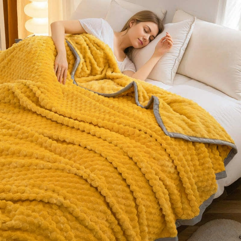 Weighted Blankets Textured Fleece Bed | Reversible