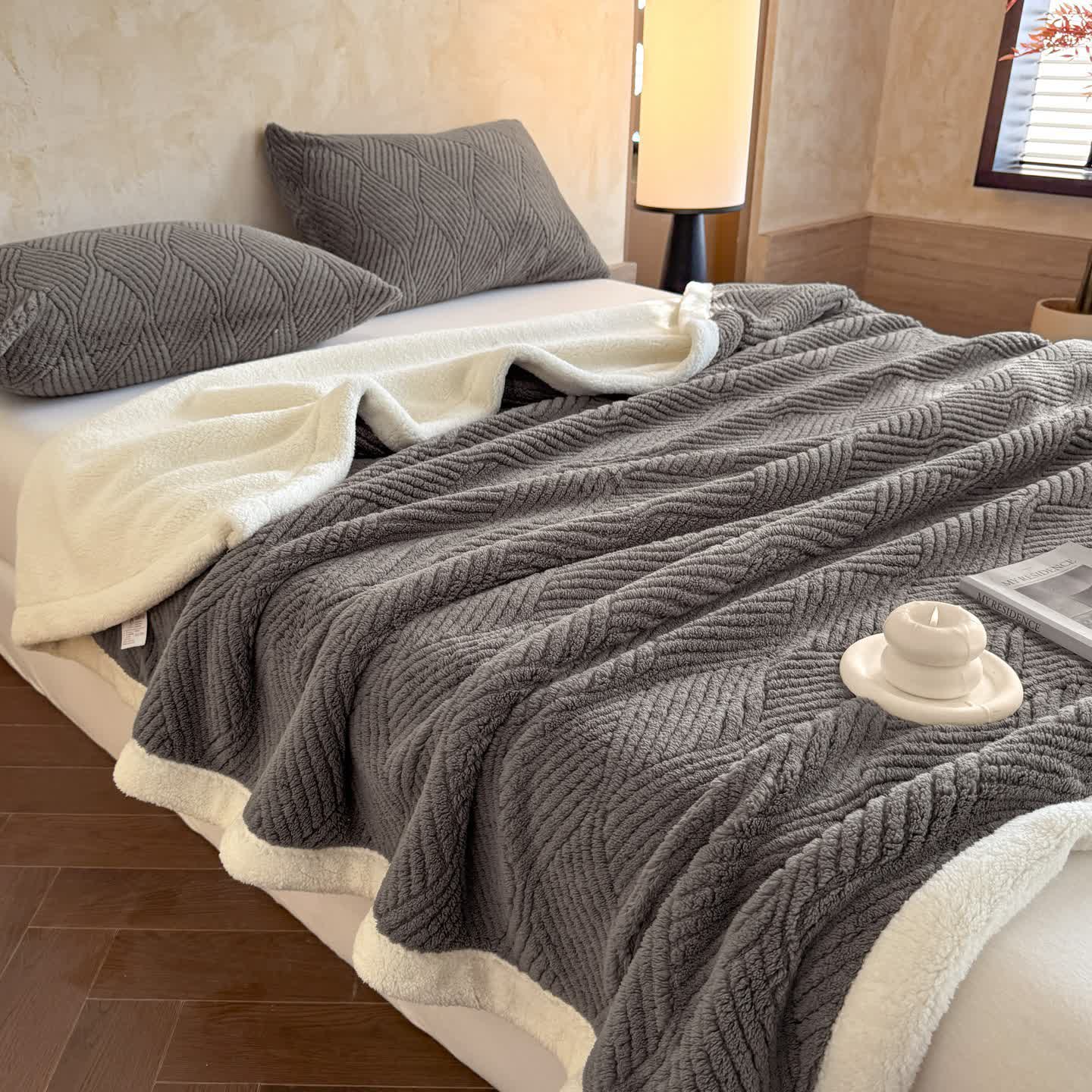 Weighted Blankets Warm Fleece Bed | Reversible