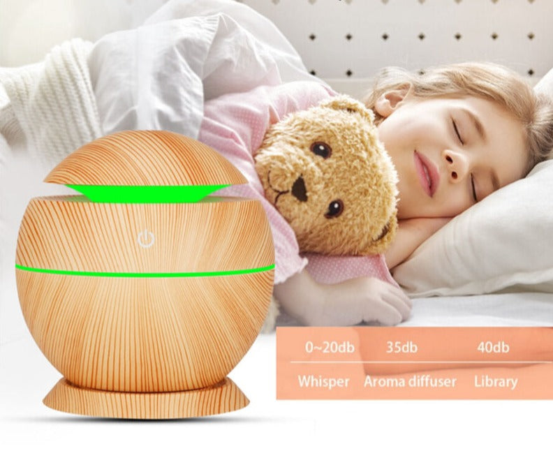 Wooden Design Scent Diffuser for the Bedroom | LED