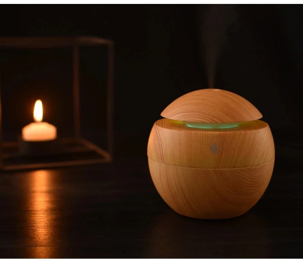 Wooden Design Scent Diffuser for the Bedroom | LED