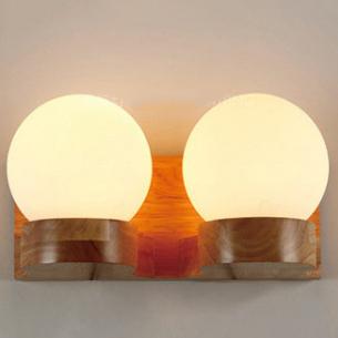 Wooden Wall Lights LED Bedroom Bedside Globe | Oak Sconce