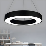 Black Ring LED Hanging Pendant Light for Living Room | Modern