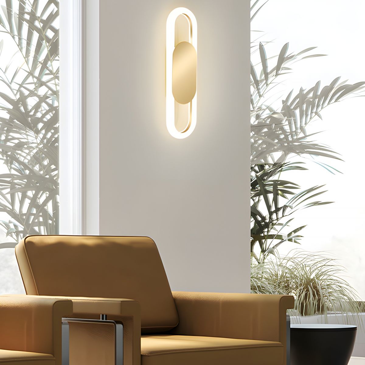 Capsule Oval LED Wall Light for Living Room | Modern