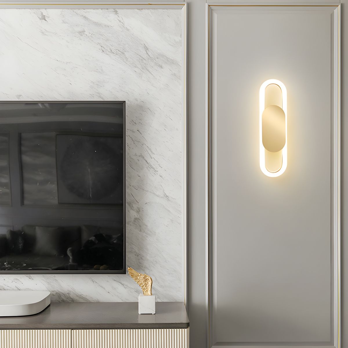 Capsule Oval LED Wall Light for Living Room | Modern