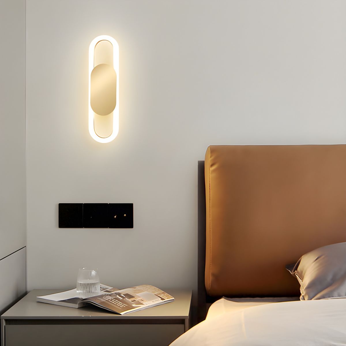 Capsule Oval LED Wall Light for Living Room | Modern