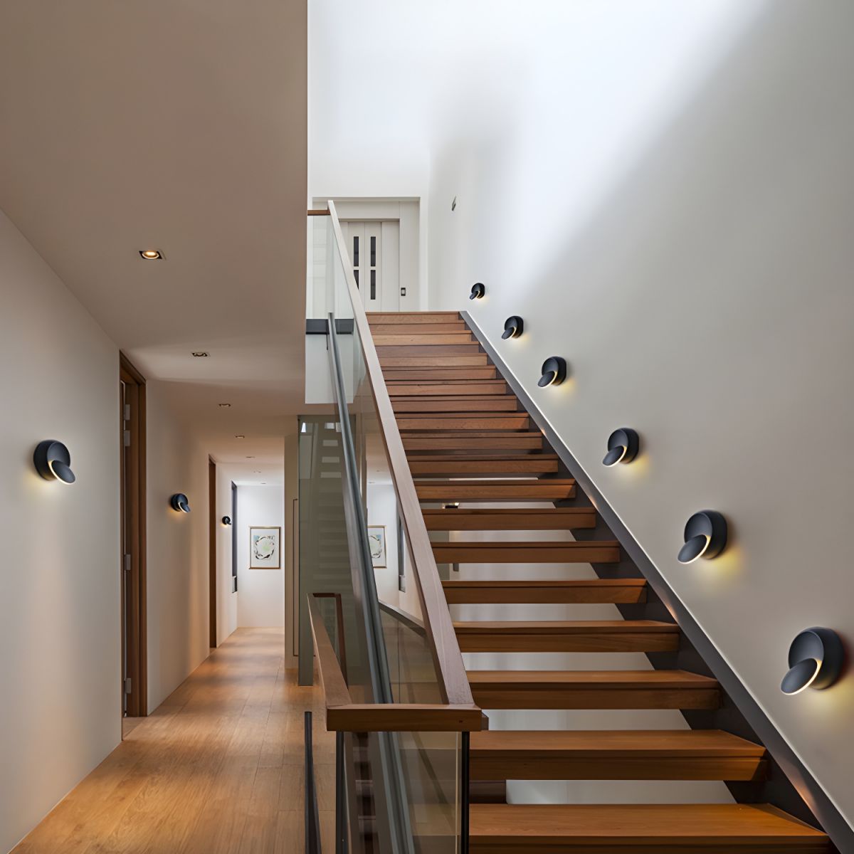 Crescent Moon Rotating Disc LED Wall Light | Minimalist