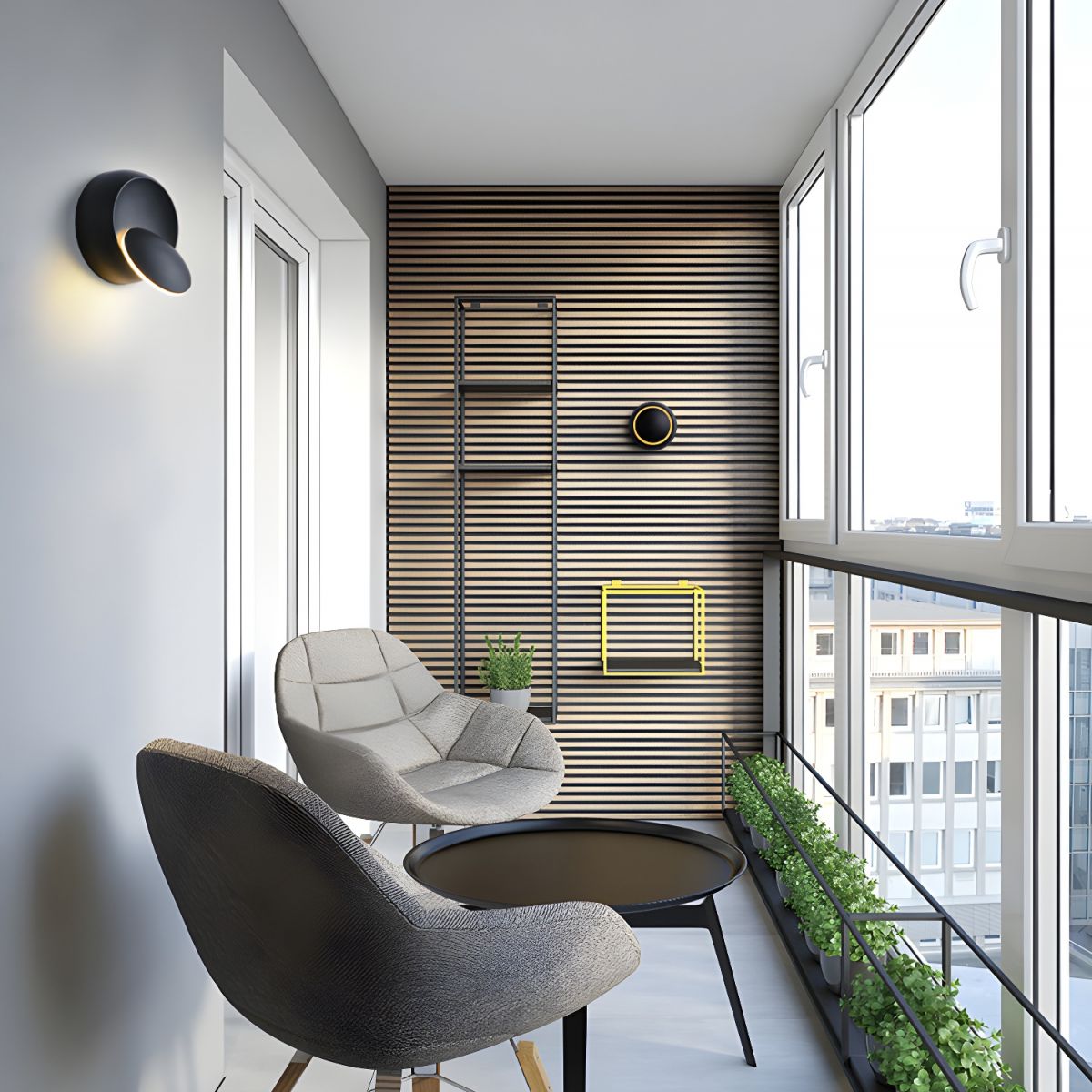 Crescent Moon Rotating Disc LED Wall Light | Minimalist