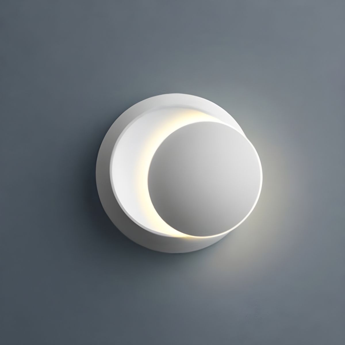 Crescent Moon Rotating Disc LED Wall Light | Minimalist