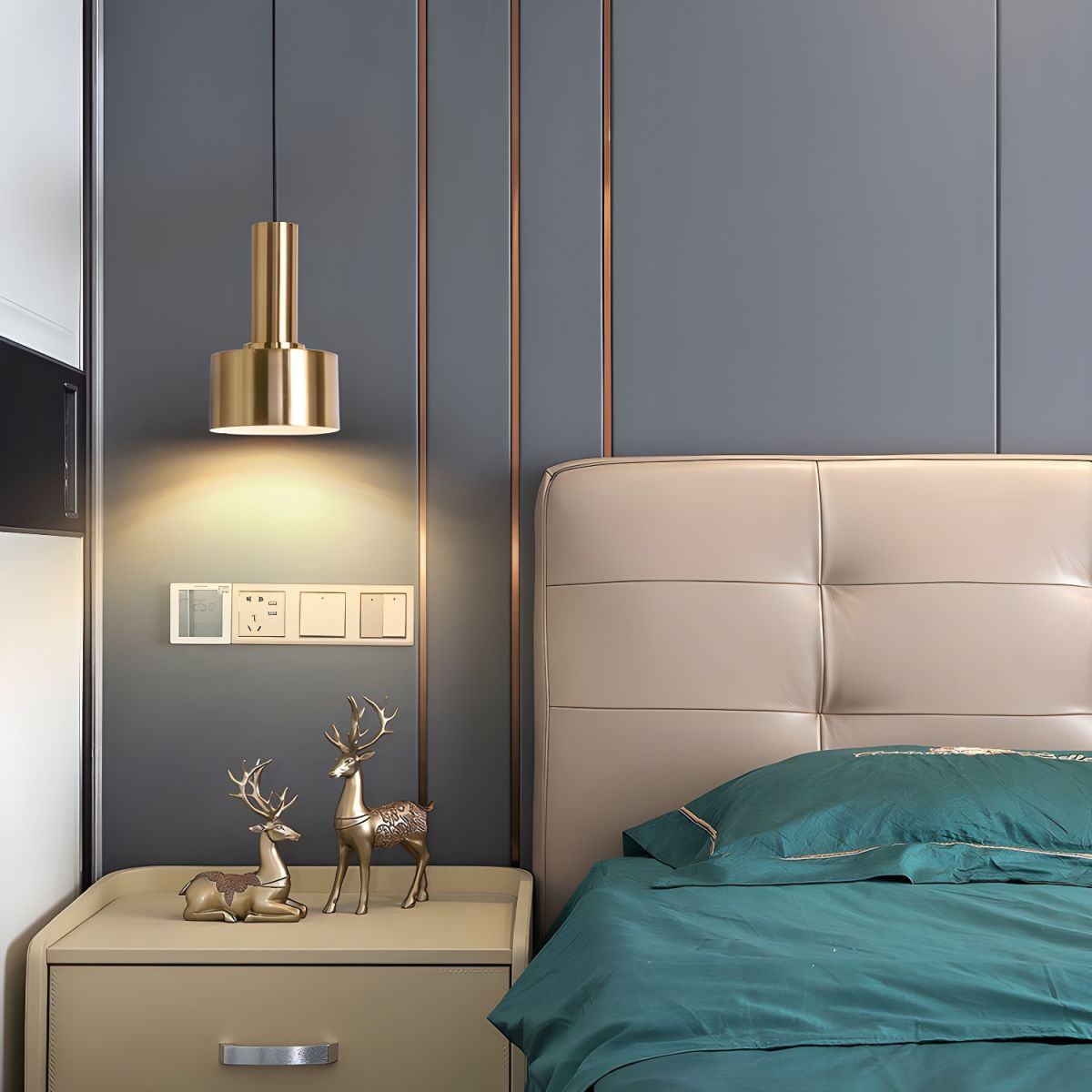 Cylinder Hanging Pendant Light for Bedroom | Modern