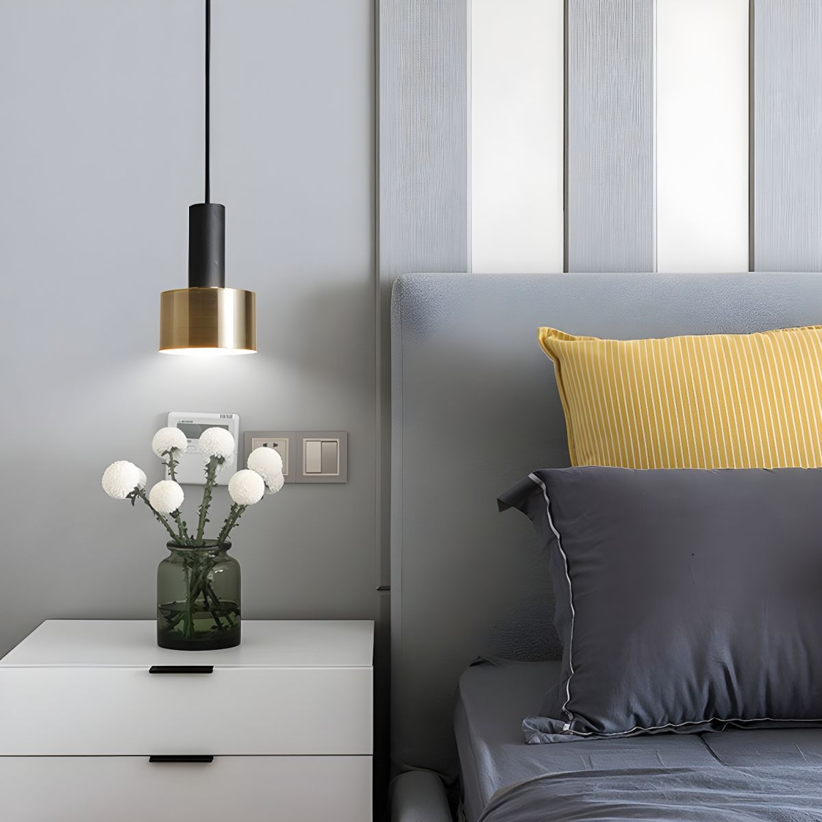 Cylinder Hanging Pendant Light for Bedroom | Modern