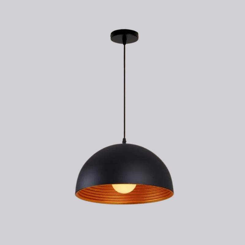 Dome Hanging Pendant Light Ribbed Interior | Living Room