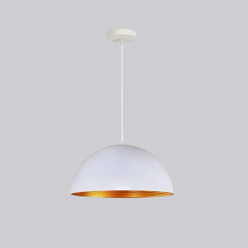 Dome Hanging Pendant Light Ribbed Interior | Living Room