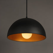Dome Hanging Pendant Light Ribbed Interior | Living Room