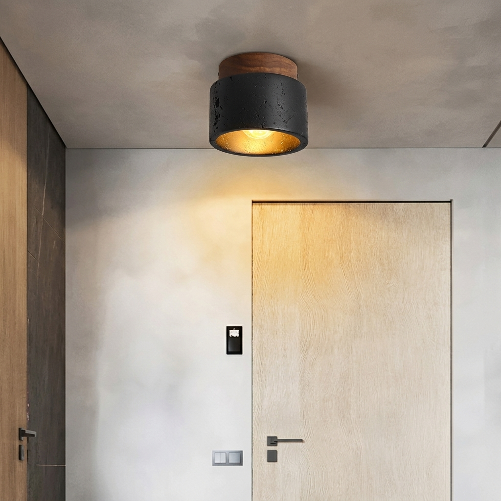 Drum Ceiling Light for Hallway | Rustic