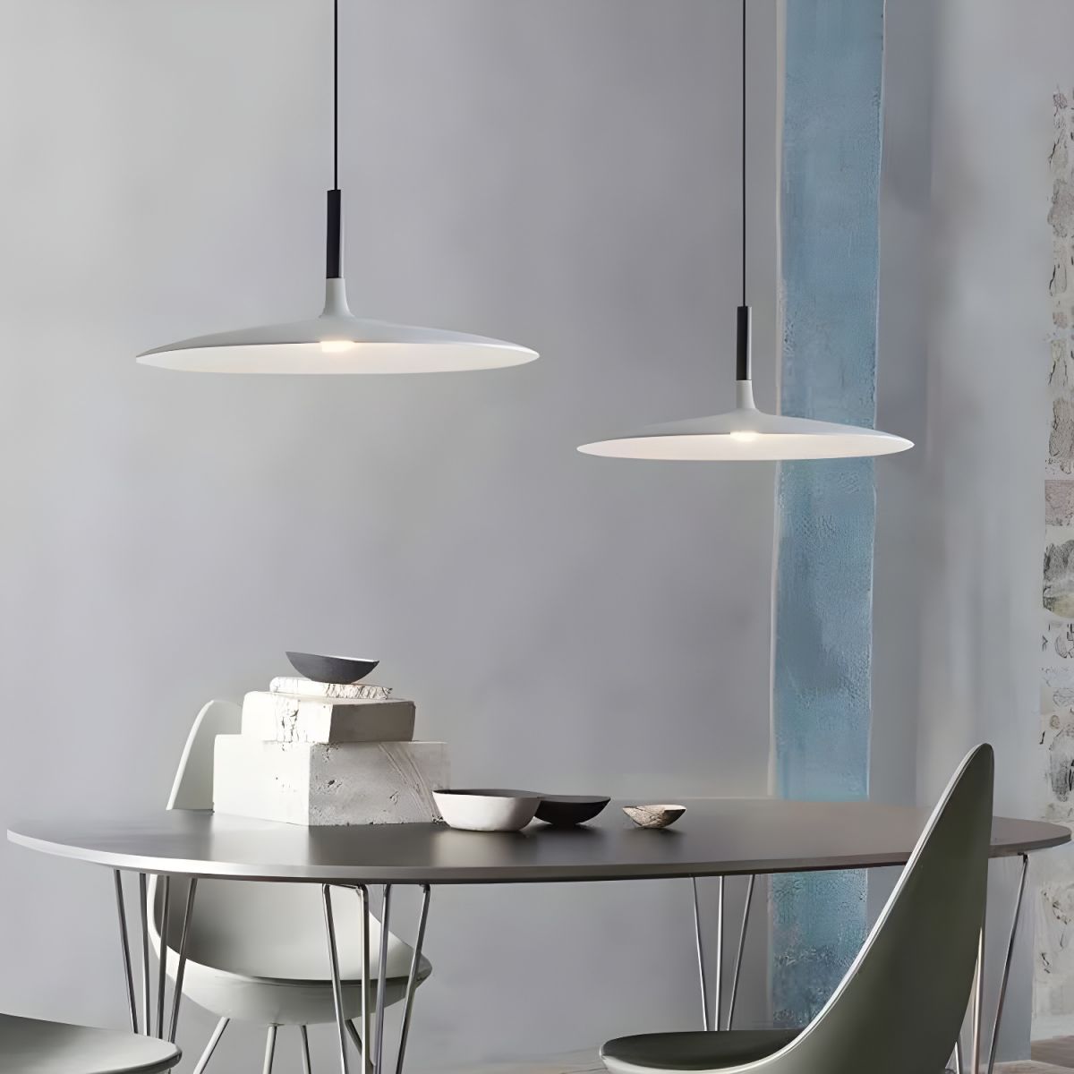 Flat Disc Hanging Pendant Light for Living Room | LED