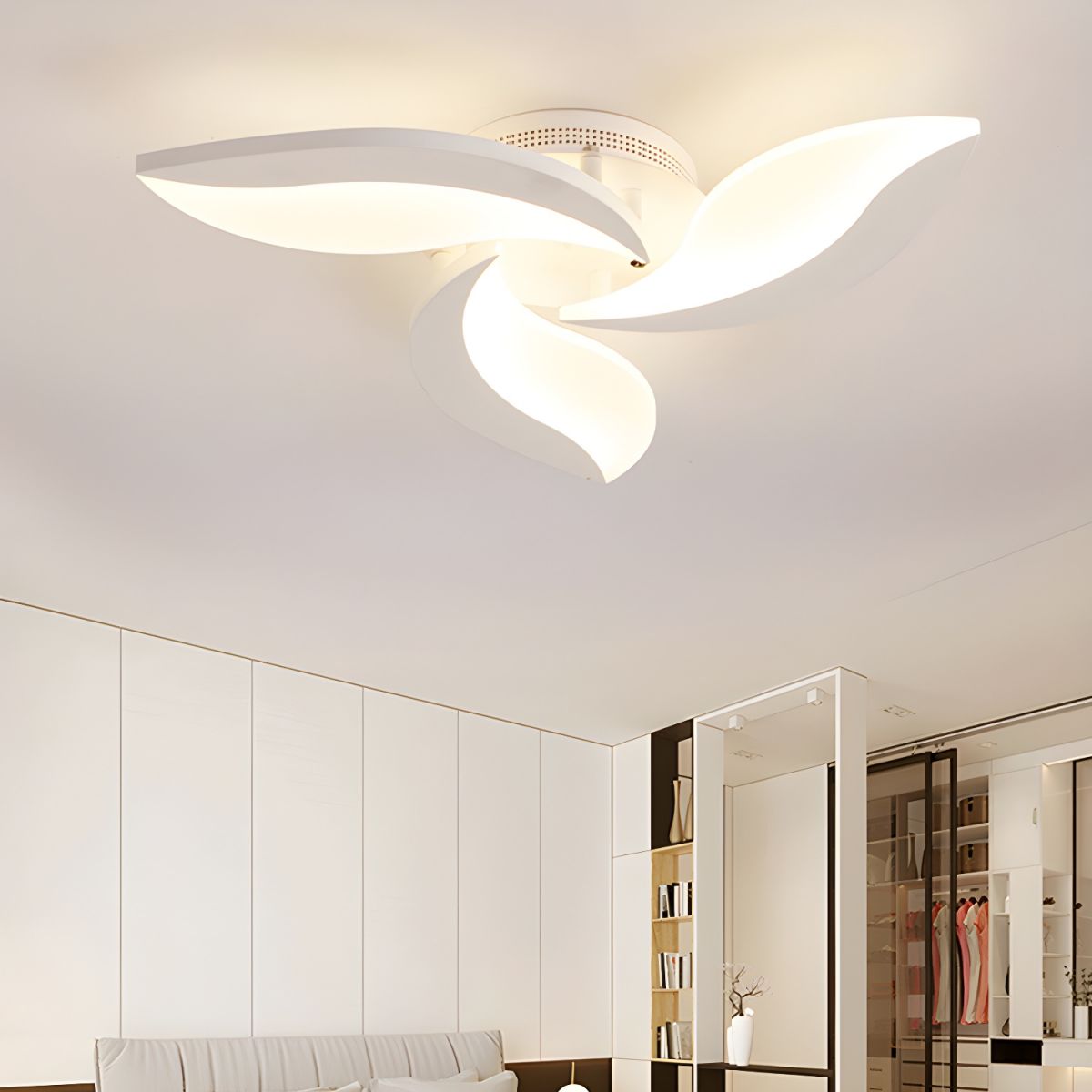 Flower Petal LED Ceiling Light for Bedroom | Modern