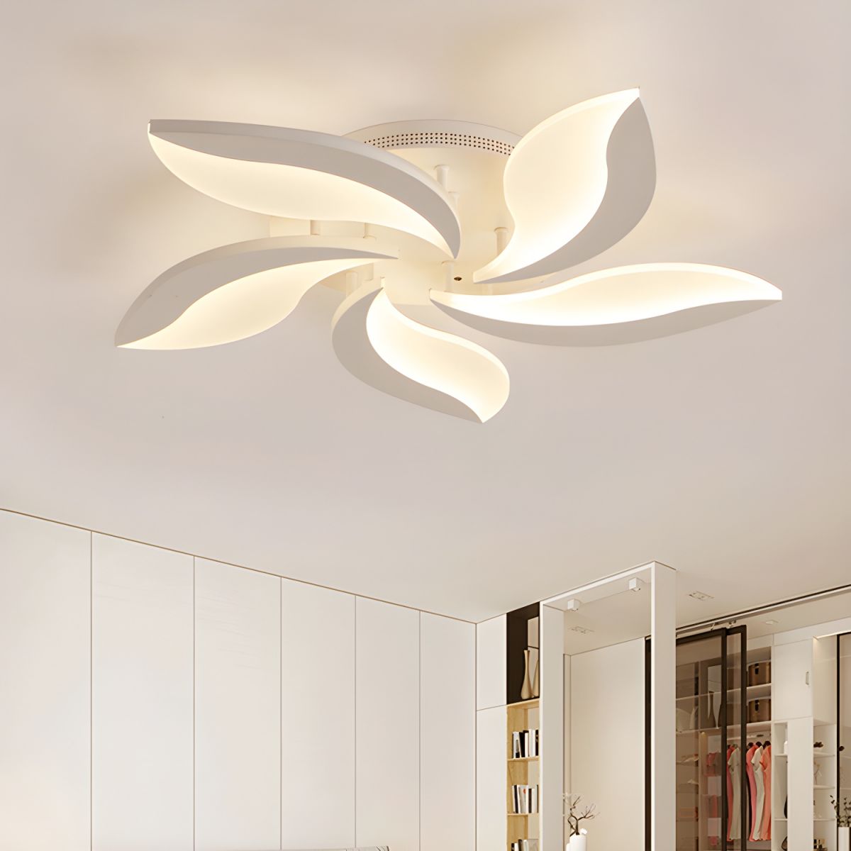 Flower Petal LED Ceiling Light for Bedroom | Modern