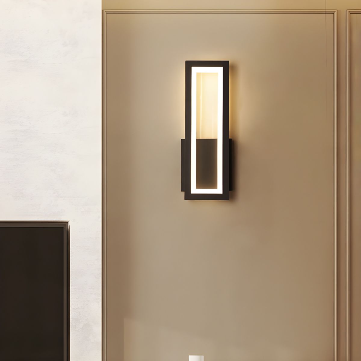 Framed Rectangular LED Wall Light for Living Room | Modern