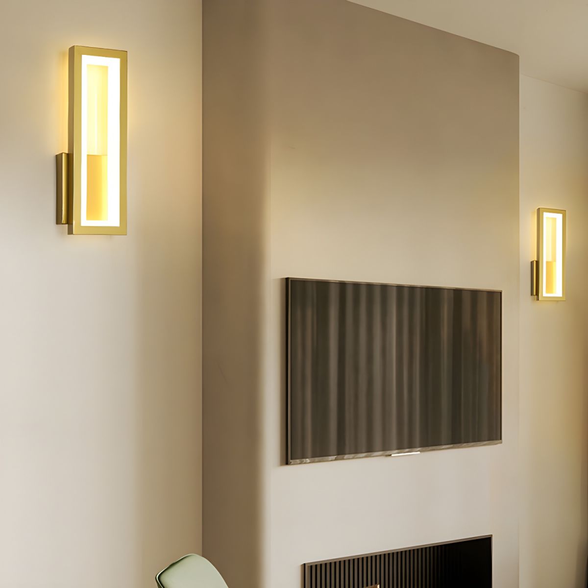 Framed Rectangular LED Wall Light for Living Room | Modern