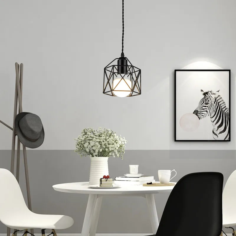 Geometric Hanging Pendant Light for Living Room | Industrial
