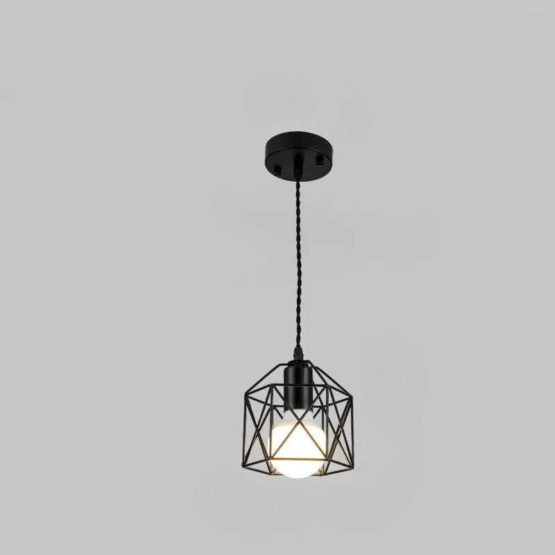 Geometric Hanging Pendant Light for Living Room | Industrial