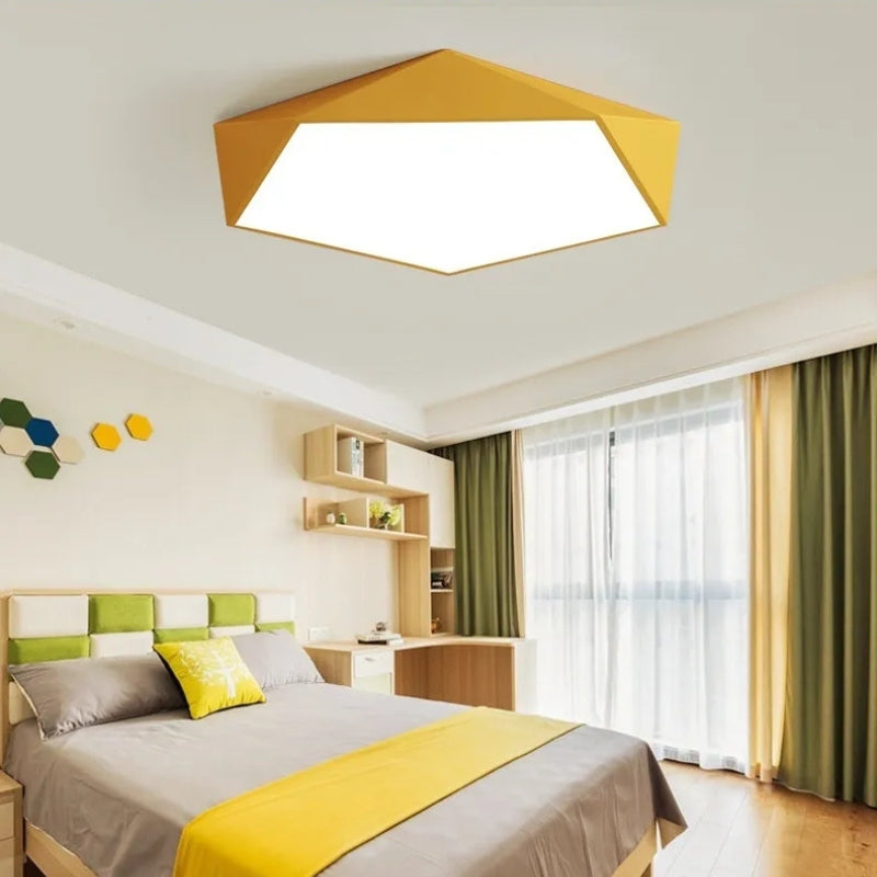 Geometric Macaron LED Ceiling Light for Bedroom | Kids