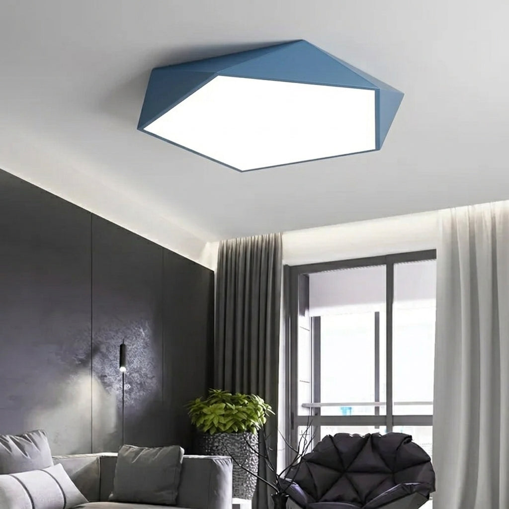 Geometric Macaron LED Ceiling Light for Bedroom | Kids