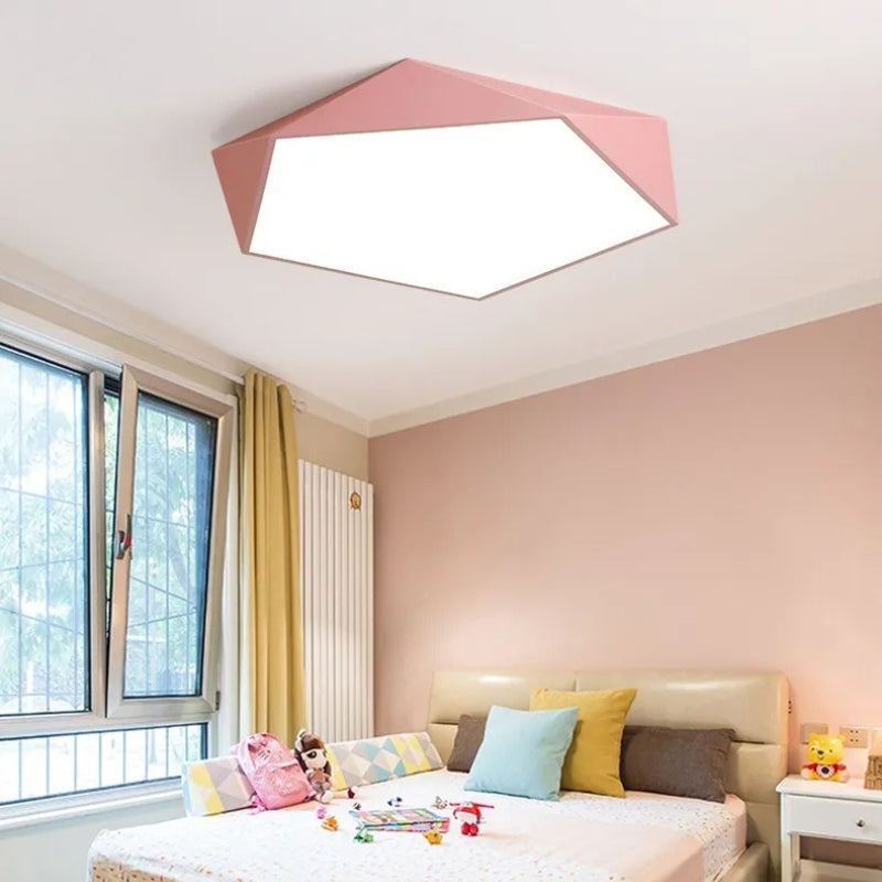 Geometric Macaron LED Ceiling Light for Bedroom | Kids