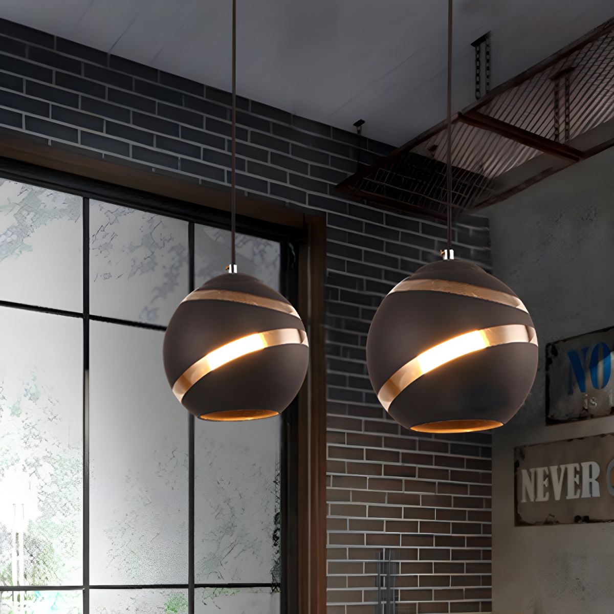 Globe Hanging Pendant Light Spiral Design | Living Room