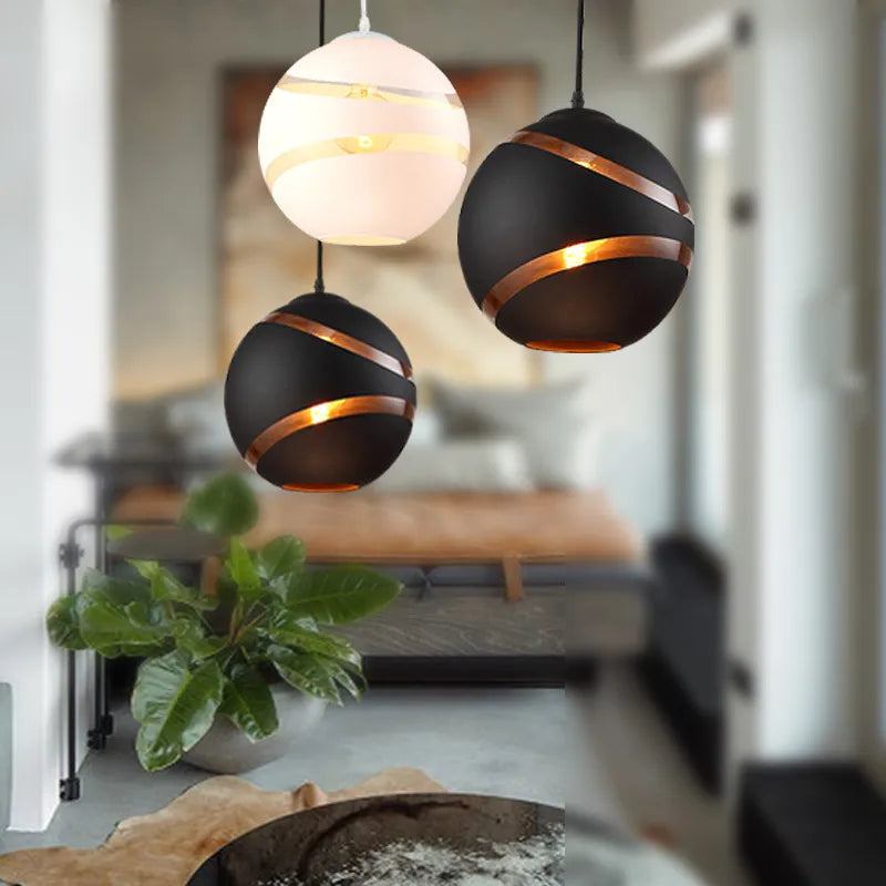 Globe Hanging Pendant Light Spiral Design | Living Room