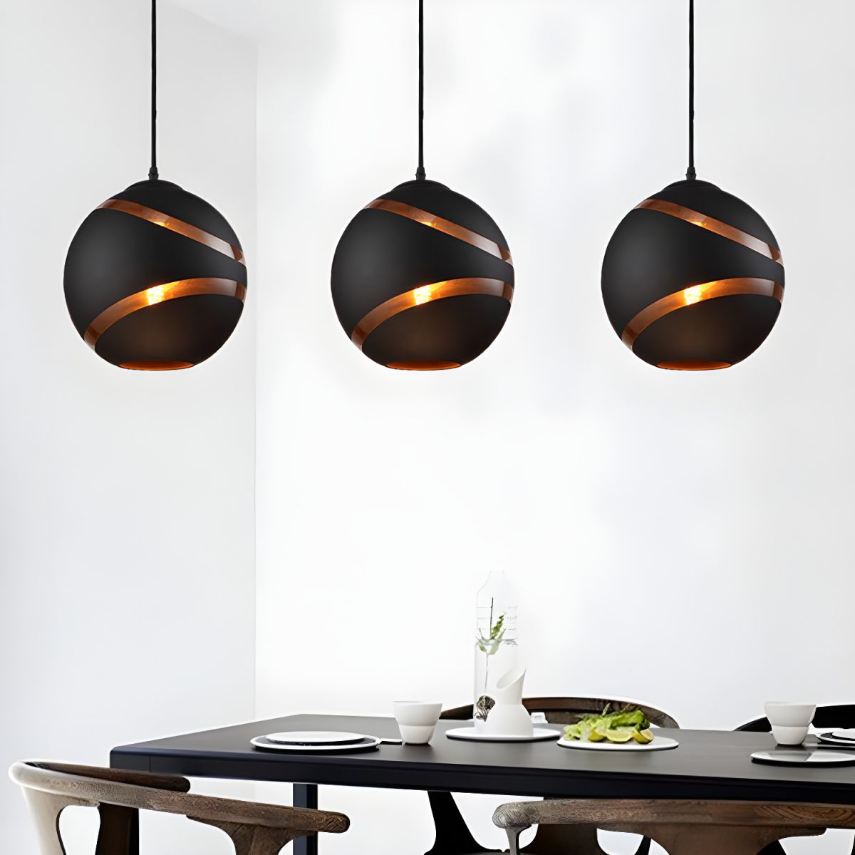 Globe Hanging Pendant Light Spiral Design | Living Room