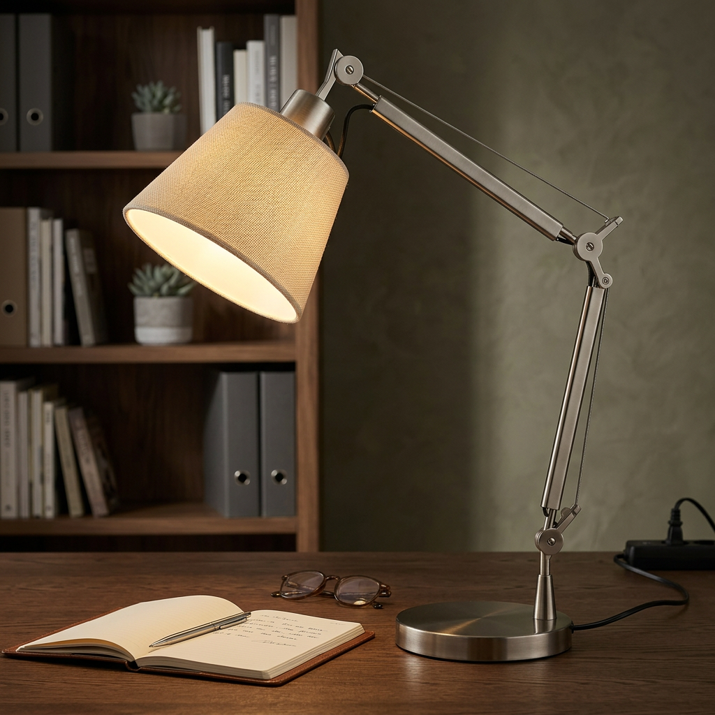 Adjustable Table Lamp With Articulated Arm For Living Rooms | Arc