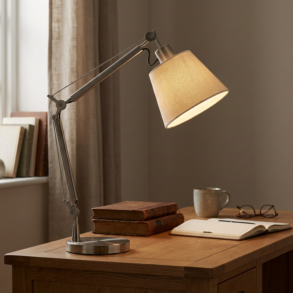 Adjustable Table Lamp With Articulated Arm For Living Rooms | Arc