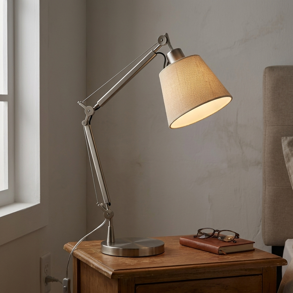 Adjustable Table Lamp With Articulated Arm For Living Rooms | Arc