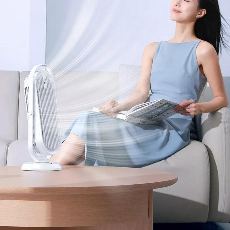 Humidifier Tower Fan with Water Tank for Desk | 2-in-1