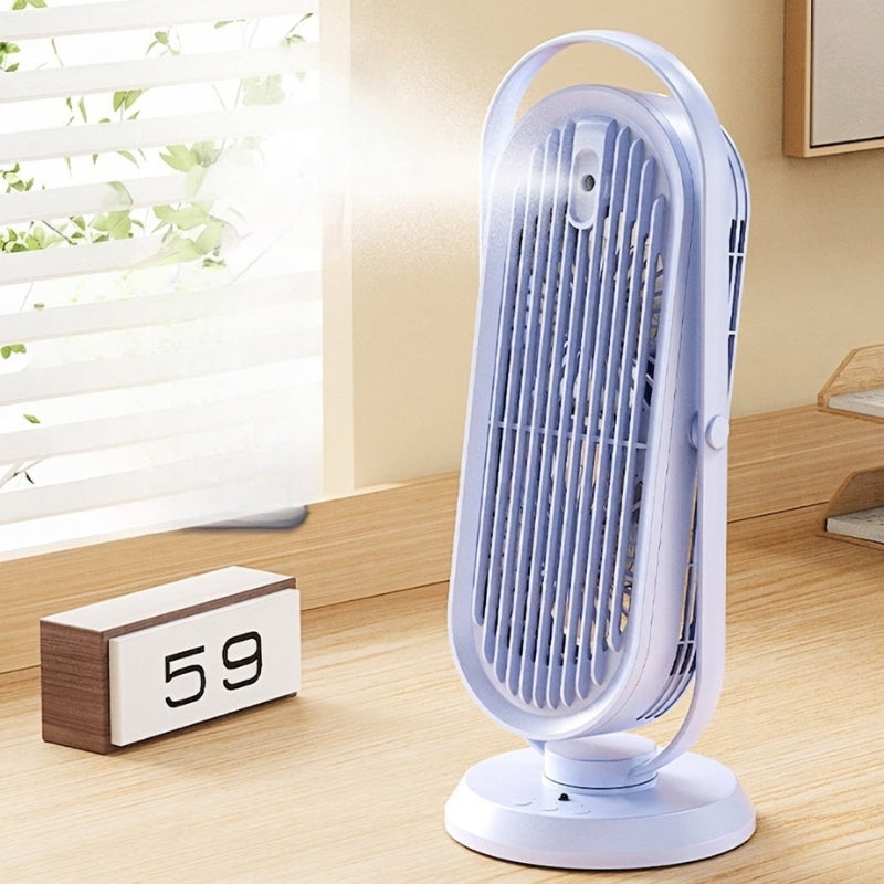 Humidifier Tower Fan with Water Tank for Desk | 2-in-1