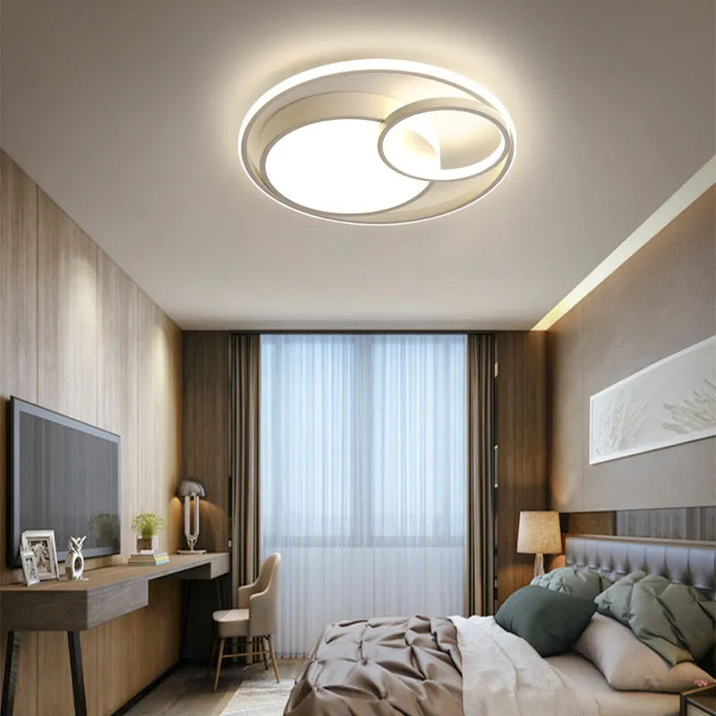 Interlocking Ring LED Ceiling Light for Bedroom | Modern