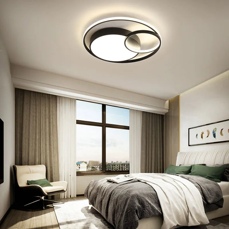 Interlocking Ring LED Ceiling Light for Bedroom | Modern