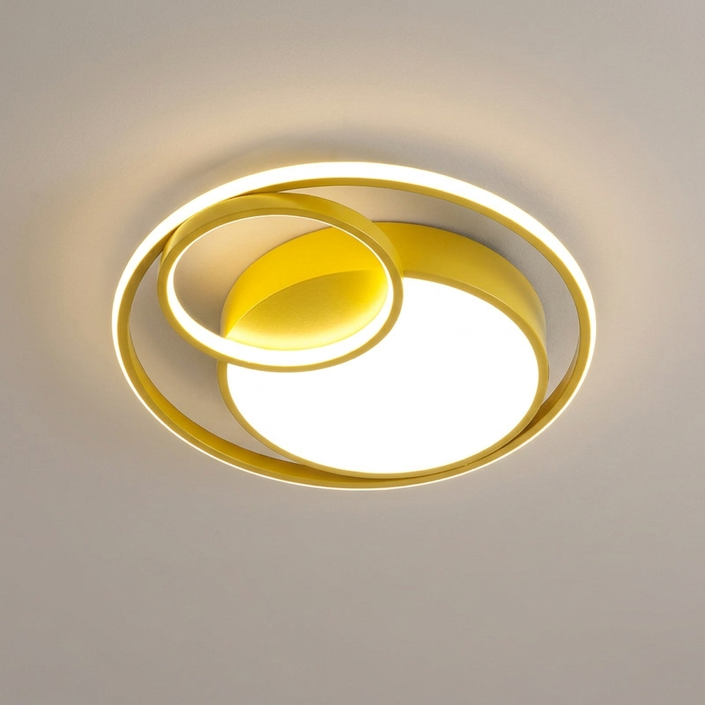 Interlocking Ring LED Ceiling Light for Bedroom | Modern