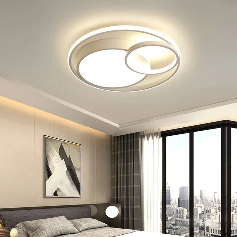 Interlocking Ring LED Ceiling Light for Bedroom | Modern