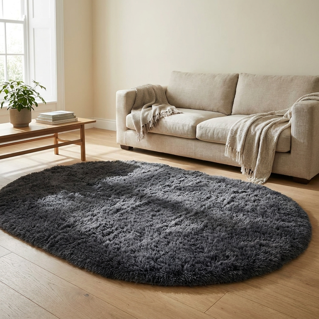 Large Non-Slip Rugs for Bedroom and Living Room | Oval