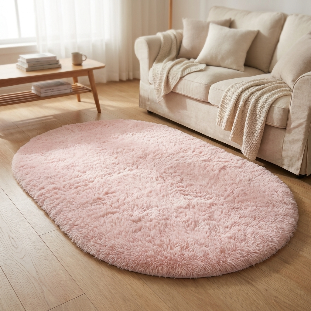 Large Non-Slip Rugs for Bedroom and Living Room | Oval