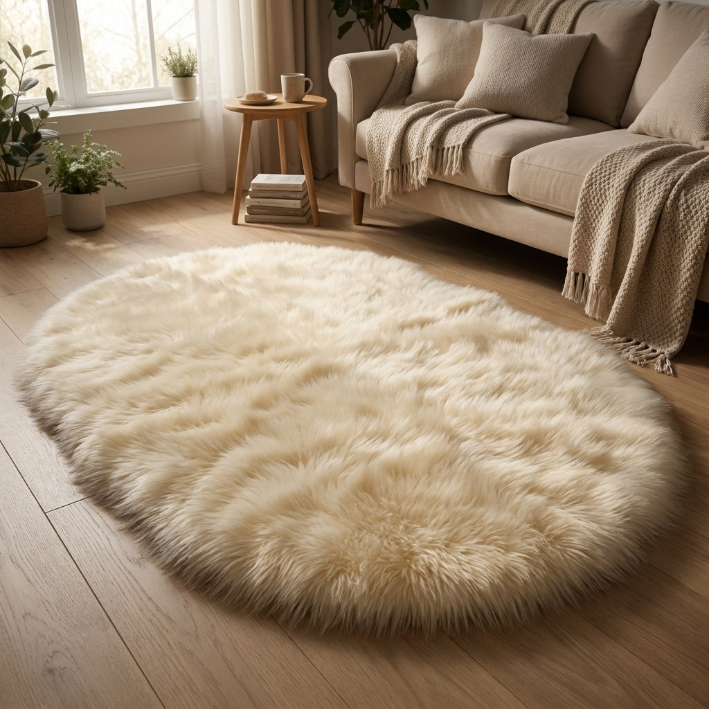 Large Non-Slip Rugs for Bedroom and Living Room | Oval