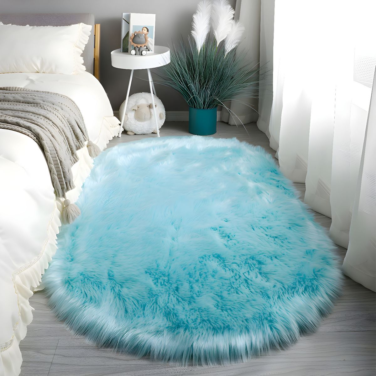 Large Non-Slip Rugs for Bedroom and Living Room | Oval