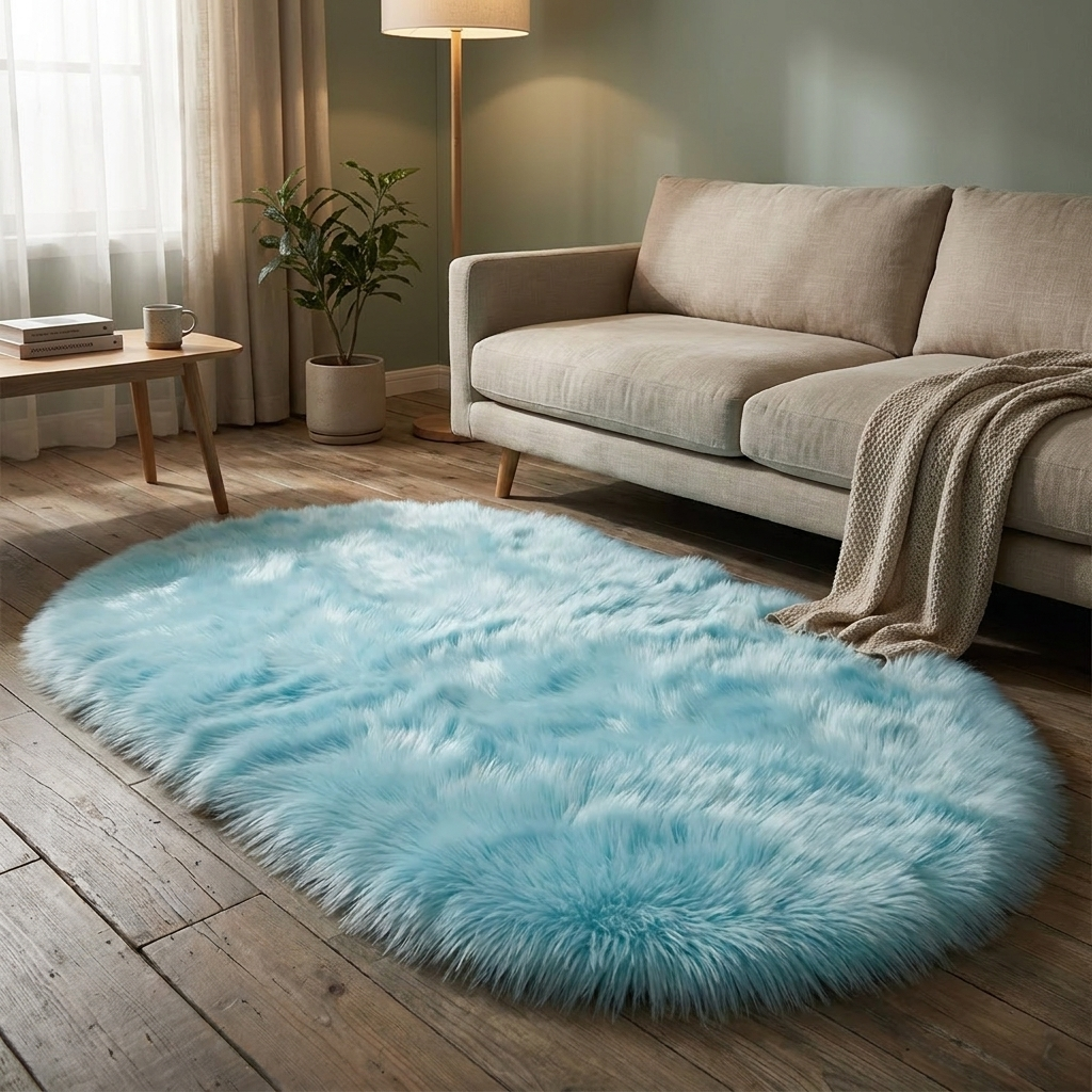 Large Non-Slip Rugs for Bedroom and Living Room | Oval